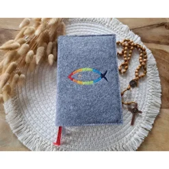 Gotteslobhülle Filz Kommunion 2025 kommt her und esst! personalisierbarer Einband Erstkommunion