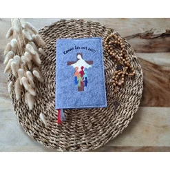 Gotteslobhülle Filz Kommunion 2025 kommt her und esst! personalisierbar Einband Handgemachte Filzhülle Boot