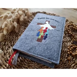 Gotteslobhülle Filz Kommunion 2025 kommt her und esst! personalisierbar Einband Handgemachte Filzhülle Boot