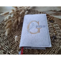 Gotteslobhülle Filz Kommunion 2025 kommt her und esst! personalisierbarer Einband Erstkommunion