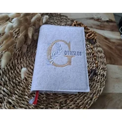 Gotteslobhülle Filz Kommunion 2025 kommt her und esst! personalisierbarer Einband Erstkommunion