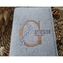 Gotteslobhülle Filz Kommunion 2025 kommt her und esst! personalisierbarer Einband Erstkommunion