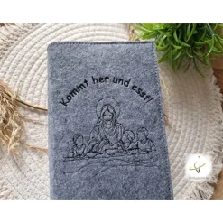 Gotteslobhülle Filz  Kommunion 2025 personalisierbar Jesus mit Kindern 