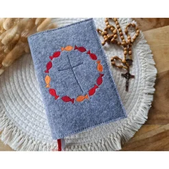 Gotteslobhülle Filz Kommunion 2025 kommt her und esst! personalisierbar Einband Handgemachte Filzhülle