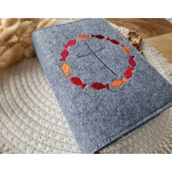 Gotteslobhülle Filz Kommunion 2025 kommt her und esst! personalisierbar Einband Handgemachte Filzhülle