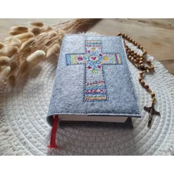 Gotteslobhülle Filz Kommunion 2025 kommt her und esst! personalisierbarer Einband Erstkommunion