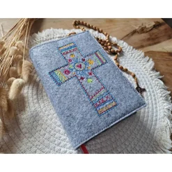 Gotteslobhülle Filz Kommunion 2025 kommt her und esst! personalisierbarer Einband Erstkommunion