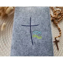 Gotteslobhülle Filz Kommunion 2025 kommt her und esst! personalisierbarer Einband Erstkommunion