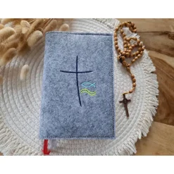 Gotteslobhülle Filz Kommunion 2025 kommt her und esst! personalisierbarer Einband Erstkommunion