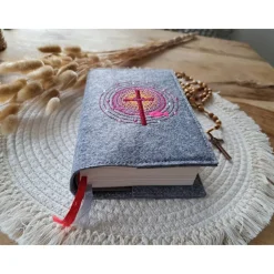 Gotteslobhülle Filz Kommunion 2025 kommt her und esst! personalisierbarer Einband Erstkommunion