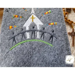 Gotteslobhülle Filz Kommunion 2025 kommt her und esst! personalisierbar Einband Handgemachte Filzhülle