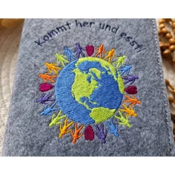 Gotteslobhülle Filz Kommunion 2025 kommt her und esst! personalisierbar Einband Handgemachte Filzhülle