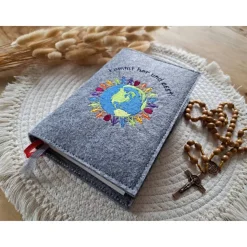 Gotteslobhülle Filz Kommunion 2025 kommt her und esst! personalisierbar Einband Handgemachte Filzhülle