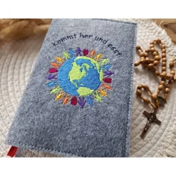 Gotteslobhülle Filz Kommunion 2025 kommt her und esst! personalisierbar Einband Handgemachte Filzhülle