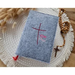 Gotteslobhülle Filz Kommunion 2025 kommt her und esst! personalisierbarer Einband Erstkommunion