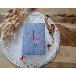 Gotteslobhülle Filz Kommunion 2025 kommt her und esst! personalisierbarer Einband Erstkommunion