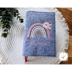 Gotteslobhülle Filz  Kommunion 2025 personalisierbar Jesus mit Kindern 