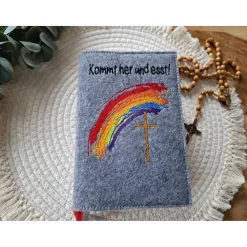 Gotteslobhülle Filz Kommunion 2025 kommt her und esst! personalisierbar Einband Handgemachte Filzhülle Boot