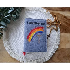 Gotteslobhülle Filz Kommunion 2025 kommt her und esst! personalisierbar Einband Handgemachte Filzhülle Boot