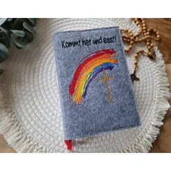 Gotteslobhülle Filz Kommunion 2025 kommt her und esst! personalisierbar Einband Handgemachte Filzhülle Boot