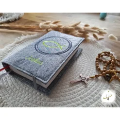 Gotteslobhülle Filz Kommunion 2025 kommt her und esst! personalisierbar Einband Handgemachte Filzhülle