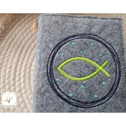 Gotteslobhülle Filz Kommunion 2025 kommt her und esst! personalisierbar Einband Handgemachte Filzhülle