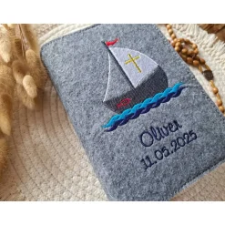 Gotteslobhülle Filz Kommunion 2025 kommt her und esst! personalisierbarer Einband Erstkommunion