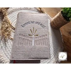 Gotteslobhülle Filz  Kommunion 2025 personalisierbar Jesus mit Kindern 