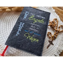 Gotteslobhülle Filz Kommunion 2025 kommt her und esst! personalisierbar Einband Handgemachte Filzhülle