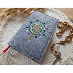 Gotteslobhülle Filz Kommunion 2025 kommt her und esst! personalisierbarer Einband Erstkommunion