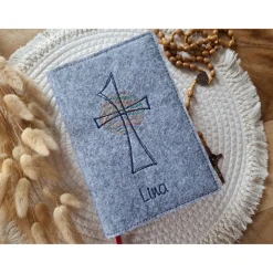 Gotteslobhülle Filz Kommunion 2025 kommt her und esst! personalisierbarer Einband Erstkommunion