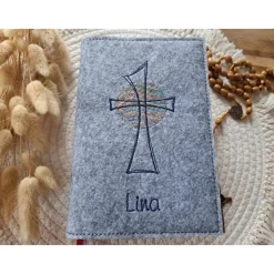 Gotteslobhülle Filz Kommunion 2025 kommt her und esst! personalisierbarer Einband Erstkommunion