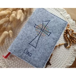 Gotteslobhülle Filz Kommunion 2025 kommt her und esst! personalisierbarer Einband Erstkommunion