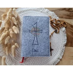 Gotteslobhülle Filz Kommunion 2025 kommt her und esst! personalisierbarer Einband Erstkommunion