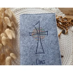 Gotteslobhülle Filz Kommunion 2025 kommt her und esst! personalisierbarer Einband Erstkommunion