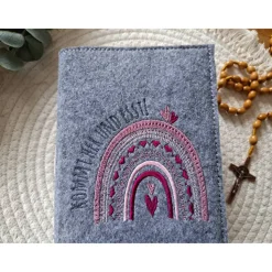 Gotteslobhülle Filz Kommunion 2025 kommt her und esst! personalisierbar Einband Handgemachte Filzhülle Boot