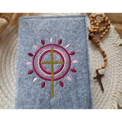 Gotteslobhülle Filz Kommunion 2025 kommt her und esst! personalisierbarer Einband Erstkommunion