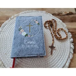 Gotteslobhülle Filz Kommunion 2025 kommt her und esst! personalisierbarer Einband Erstkommunion