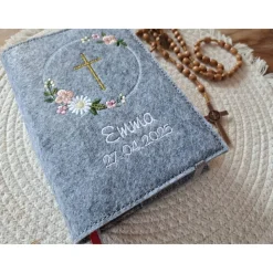 Gotteslobhülle Filz Kommunion 2025 kommt her und esst! personalisierbarer Einband Erstkommunion