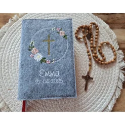 Gotteslobhülle Filz Kommunion 2025 kommt her und esst! personalisierbarer Einband Erstkommunion