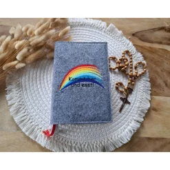 Gotteslobhülle Filz Kommunion 2025 kommt her und esst! personalisierbarer Einband Erstkommunion