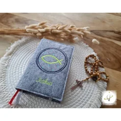 Gotteslobhülle Filz Kommunion 2025 kommt her und esst! personalisierbar Einband Handgemachte Filzhülle