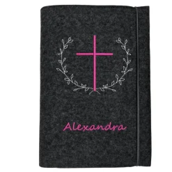 Gotteslobhülle Filz Kreuz Ranke Name