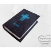Gotteslobhülle Filz RELIEFKREUZ NAME Einband Gesangbuch  personalisierbar  KL206