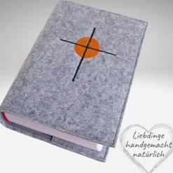 Gotteslobhülle Filz SONNEN KREUZ Einband Gesangbuch  KL217