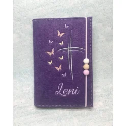 Gotteslobhülle Gebetbuch Kreuz und Schmetterlinge Hülle Geschenk Kommunion Firmung Geschenkidee Gott Kirche religiös