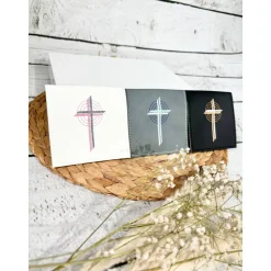 Gotteslobhülle Gebetbuchhülle Kunstleder schwarz mit Kreuz personalisiert