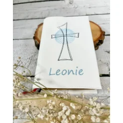 Gotteslobhülle Gebetbuchhülle Kunstleder weiß mit Kreuz personalisiert