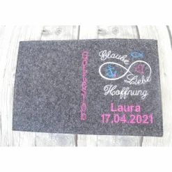 Gotteslobhülle Glaube Liebe Hoffnung Gebetbuch Hülle Geschenk Kommunion Firmung religiös personalisier