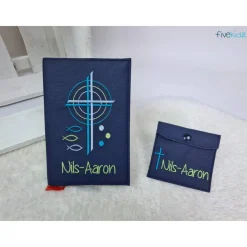 Gotteslobhülle Gotteslob Einband Leder dunkelblau